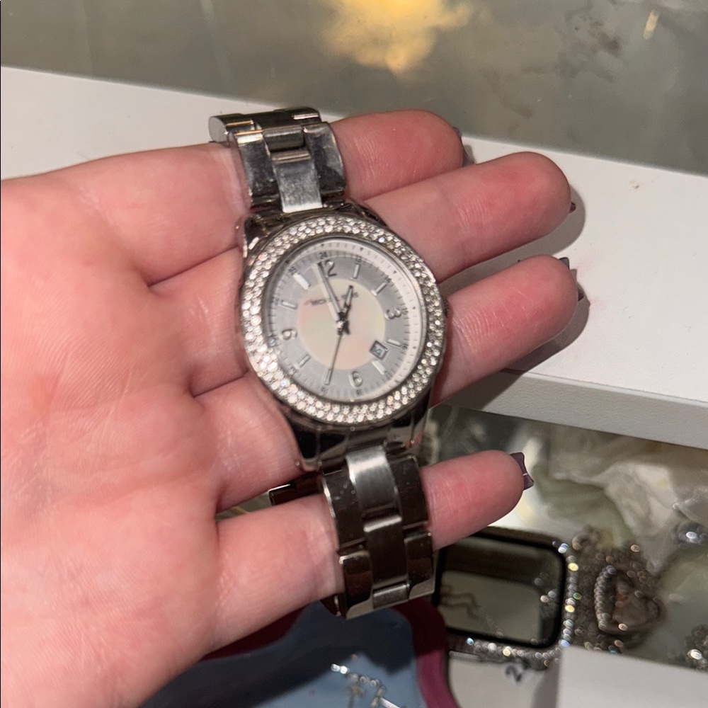 MICHAEL Michael Kors Silver Watch with Crystal Accents